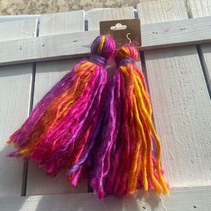Handmade Bright Colored Large Size Tassel Earring!
